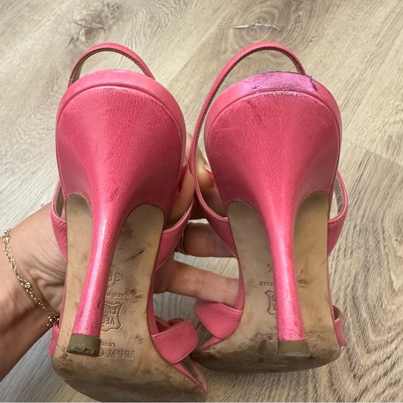 Jimmy Choo Jude Fuchsia Open-Toe Sandal Heels - Picture 5 of 12
